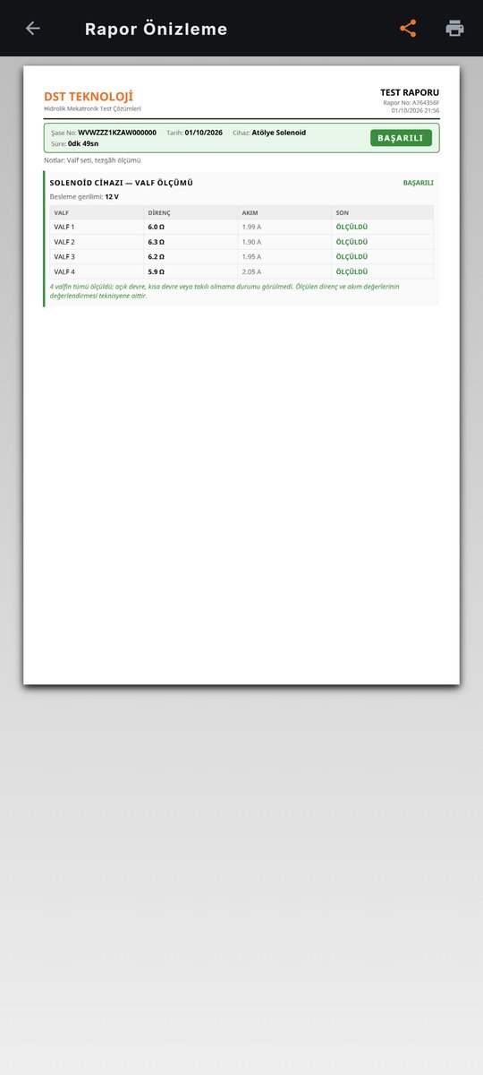 Uygulama: PDF rapor önizlemesi